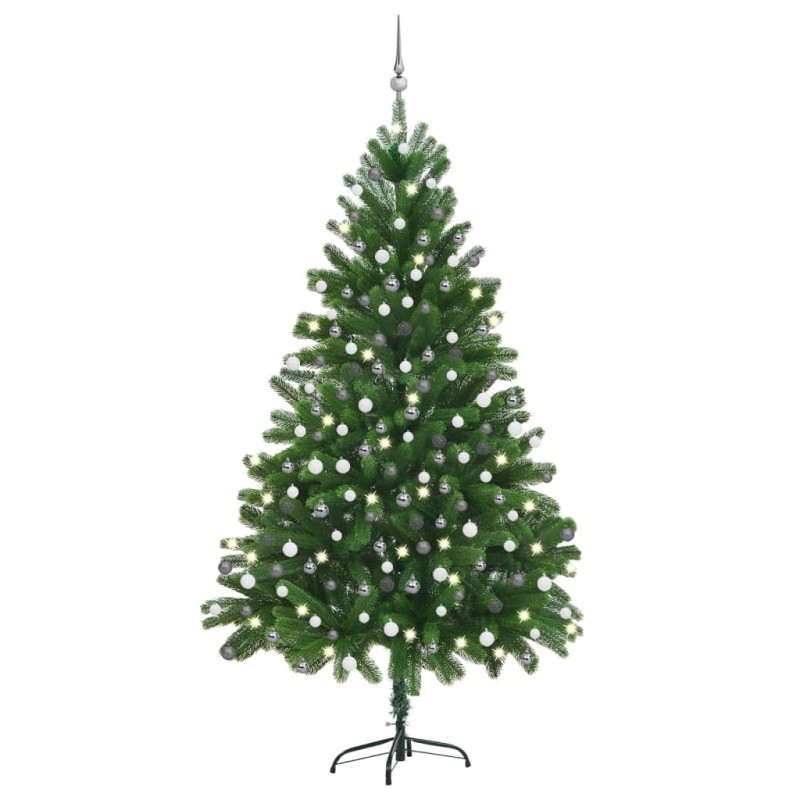 vidaXL Árbol de Navidad preiluminado con luces y bolas verde 210 cm vidaXL Árbol de Navidad preiluminado con luces y bolas verde 210 cm