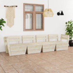vidaXL Sofá de palés para jardín 4 plazas madera de abeto impregnada