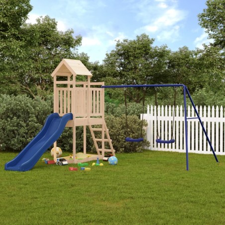 vidaXL Parque infantil de exterior madera maciza de pino