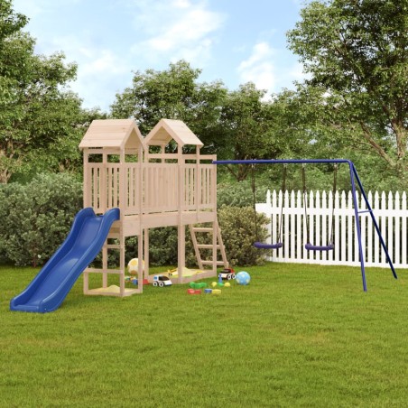 vidaXL Parque infantil de exterior madera maciza de pino