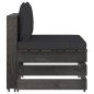 vidaXL Sofá de palets 4 plazas cojines gris madera de pino impregnada vidaXL Sofá de palets 4 plazas cojines gris madera de pino impregnada