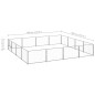 vidaXL Perrera plateada 16 m² acero vidaXL Perrera plateada 16 m² acero