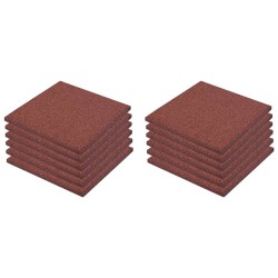 vidaXL Losetas de goma protección de caídas 12 unidades 50x50x3cm rojo