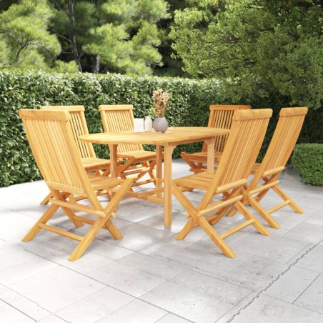 vidaXL Conjunto de comedor de jardín 7 piezas madera maciza de teca