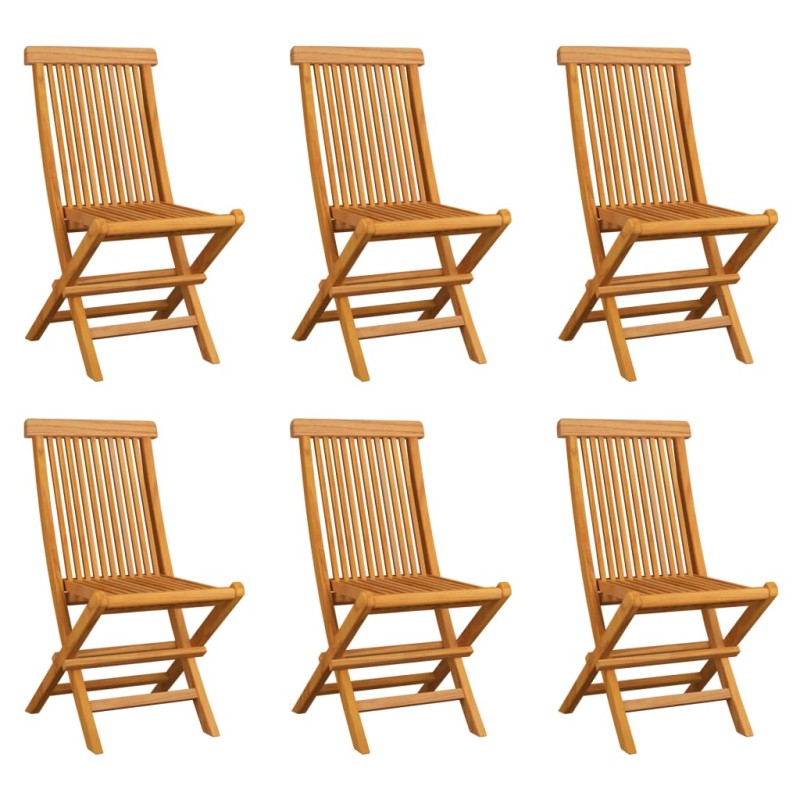 vidaXL Sillas de jardín plegables 6 unidades madera maciza de teca vidaXL Sillas de jardín plegables 6 unidades madera maciza de teca