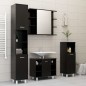 vidaXL Juego de muebles de baño 3 pzas madera ingeniería negro vidaXL Juego de muebles de baño 3 pzas madera ingeniería negro