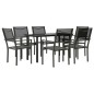 vidaXL Juego de comedor para jardín 7 piezas acero y textilene negro vidaXL Juego de comedor para jardín 7 piezas acero y textilene negro
