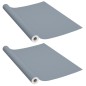 vidaXL Láminas autoadhesivas muebles 2 uds PVC gris 500x90 cm vidaXL Láminas autoadhesivas muebles 2 uds PVC gris 500x90 cm