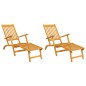 vidaXL Sillas de jardín con reposapiés 2 uds madera maciza de acacia vidaXL Sillas de jardín con reposapiés 2 uds madera maciza de acacia