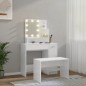 vidaXL Juego de tocador con LED madera contrachapada blanco brillante vidaXL Juego de tocador con LED madera contrachapada blanco brillante