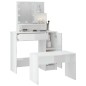 vidaXL Juego de tocador con LED madera contrachapada blanco brillante vidaXL Juego de tocador con LED madera contrachapada blanco brillante