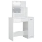 vidaXL Juego de tocador con LED madera contrachapada blanco brillante vidaXL Juego de tocador con LED madera contrachapada blanco brillante