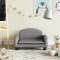 vidaXL Sofá para niños de cuero sintético gris 50x40x30 cm vidaXL Sofá para niños de cuero sintético gris 50x40x30 cm