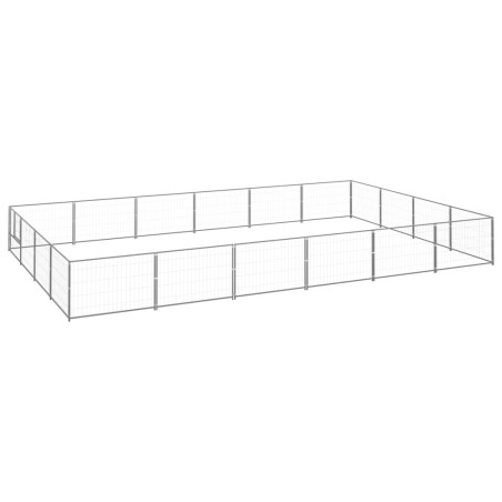 vidaXL Perrera plateada 24 m² acero