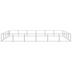 vidaXL Perrera plateada 24 m² acero