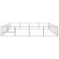 vidaXL Perrera plateada 24 m² acero