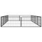 vidaXL Jaula perros 12 paneles acero recubierto polvo negro 100x50 cm