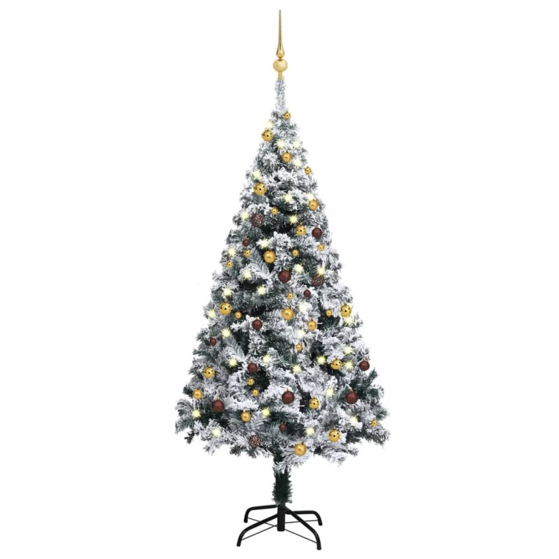 vidaXL Árbol de Navidad preiluminado con luces y bolas verde 150 cm vidaXL Árbol de Navidad preiluminado con luces y bolas verde 150 cm