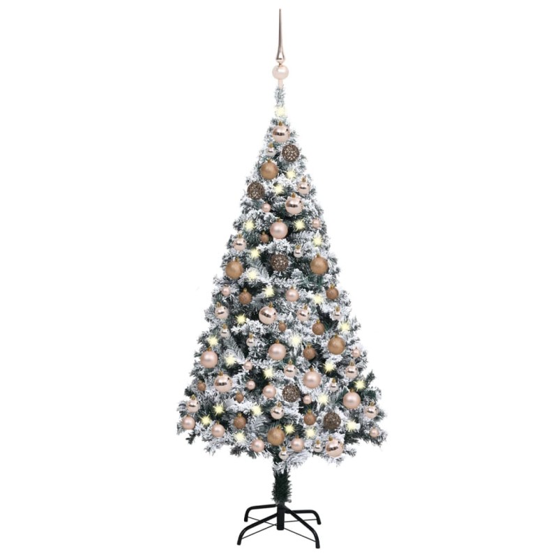vidaXL Árbol de Navidad preiluminado con luces y bolas verde 150 cm vidaXL Árbol de Navidad preiluminado con luces y bolas verde 150 cm