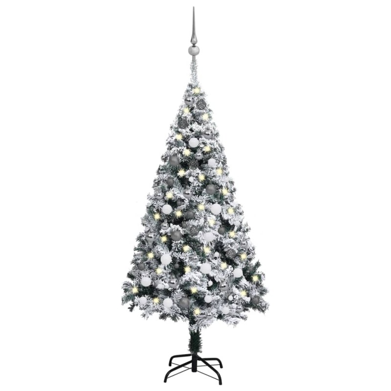 vidaXL Árbol de Navidad preiluminado con luces y bolas verde 150 cm vidaXL Árbol de Navidad preiluminado con luces y bolas verde 150 cm