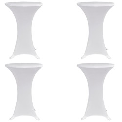 vidaXL Mantel elástico para mesa alta 4 unidades blanco Ø80 cm