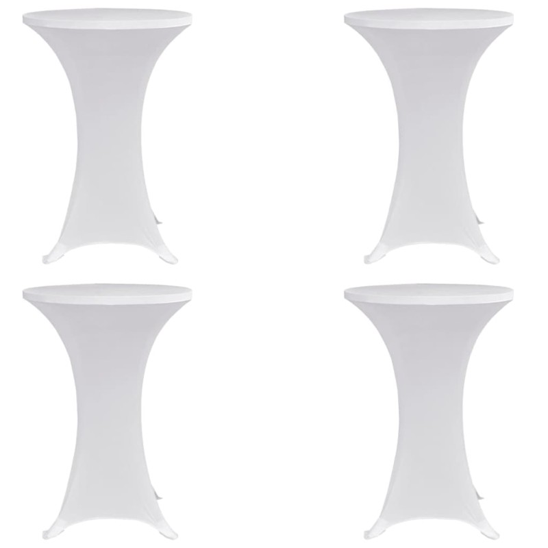 vidaXL Mantel elástico para mesa alta 4 unidades blanco Ø80 cm vidaXL Mantel elástico para mesa alta 4 unidades blanco Ø80 cm