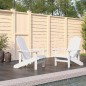 vidaXL Sillas de jardín Adirondack 2 unidades HDPE blanco vidaXL Sillas de jardín Adirondack 2 unidades HDPE blanco