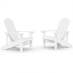 vidaXL Sillas de jardín Adirondack 2 unidades HDPE blanco