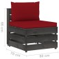 vidaXL Muebles de jardín 5 piezas con cojines madera impregnada gris vidaXL Muebles de jardín 5 piezas con cojines madera impregnada gris