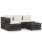 vidaXL Muebles de jardín 5 piezas con cojines madera impregnada gris vidaXL Muebles de jardín 5 piezas con cojines madera impregnada gris