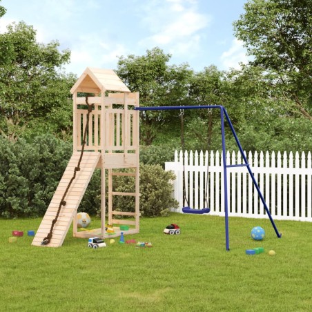 vidaXL Parque infantil de exterior madera maciza de pino