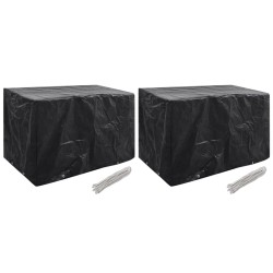 vidaXL Funda de muebles de jardín 2 uds 8 ojales 140x70x90 cm
