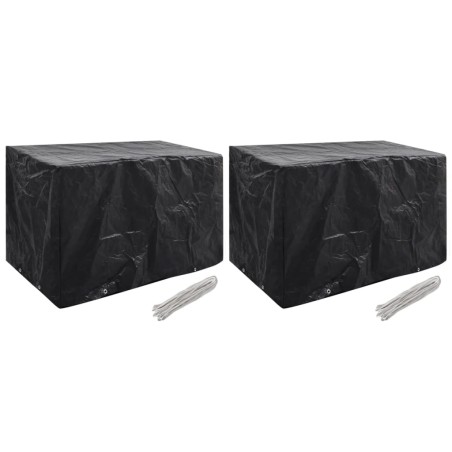 vidaXL Funda de muebles de jardín 2 uds 8 ojales 140x70x90 cm