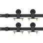 vidaXL Kit de herrajes de puertas correderas acero negro 2 uds 200 cm