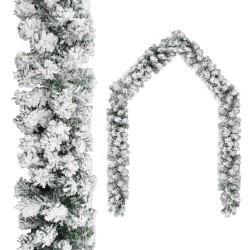 vidaXL Guirnalda de Navidad con LEDs y juego de bolas PVC verde 5 m