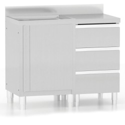 vidaXL Armarios de cocina comercial 2 unidades acero inoxidable 