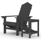 vidaXL Silla de jardín Adirondack con mesa HDPE gris antracita vidaXL Silla de jardín Adirondack con mesa HDPE gris antracita