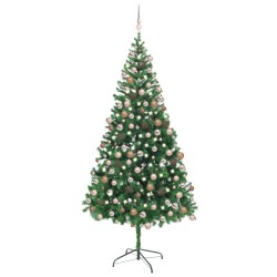 vidaXL Árbol de Navidad artificial con luces y bolas 910 ramas 210 cm