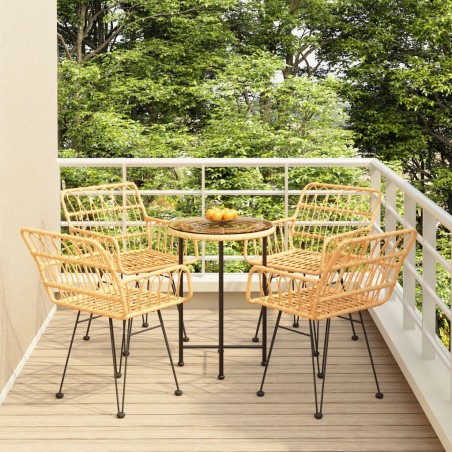 vidaXL Juego de comedor de jardín 5 piezas ratán sintético