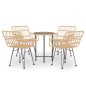 vidaXL Juego de comedor de jardín 5 piezas ratán sintético vidaXL Juego de comedor de jardín 5 piezas ratán sintético