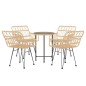vidaXL Juego de comedor de jardín 5 piezas ratán sintético vidaXL Juego de comedor de jardín 5 piezas ratán sintético