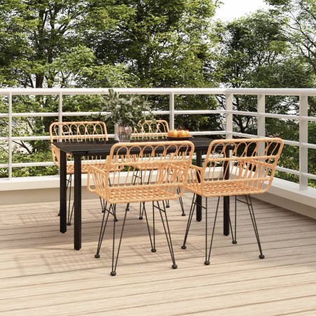vidaXL Juego de comedor de jardín 5 piezas ratán sintético
