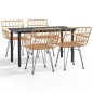 vidaXL Juego de comedor de jardín 5 piezas ratán sintético vidaXL Juego de comedor de jardín 5 piezas ratán sintético