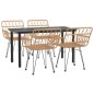 vidaXL Juego de comedor de jardín 5 piezas ratán sintético vidaXL Juego de comedor de jardín 5 piezas ratán sintético