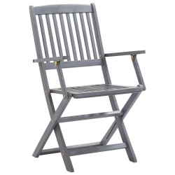 vidaXL Sillas plegables de jardín 6 unidades madera maciza de acacia 
