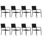 vidaXL Set de muebles de comedor de jardín 9 piezas ratán PE negro vidaXL Set de muebles de comedor de jardín 9 piezas ratán PE negro