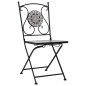 vidaXL Set de mesa y sillas de bistró 3 pzas con mosaico cerámica gris vidaXL Set de mesa y sillas de bistró 3 pzas con mosaico cerámica gris