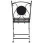 vidaXL Set de mesa y sillas de bistró 3 pzas con mosaico cerámica gris vidaXL Set de mesa y sillas de bistró 3 pzas con mosaico cerámica gris