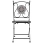 vidaXL Set de mesa y sillas de bistró 3 pzas con mosaico cerámica gris vidaXL Set de mesa y sillas de bistró 3 pzas con mosaico cerámica gris