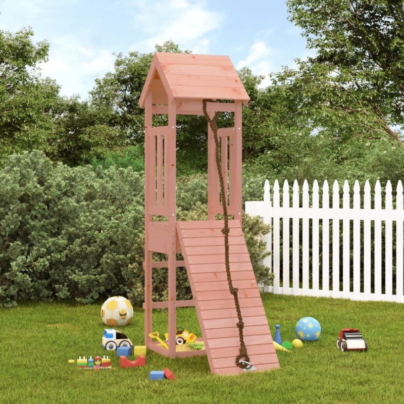 vidaXL Casita infantil con pared de escalada madera abeto Douglas